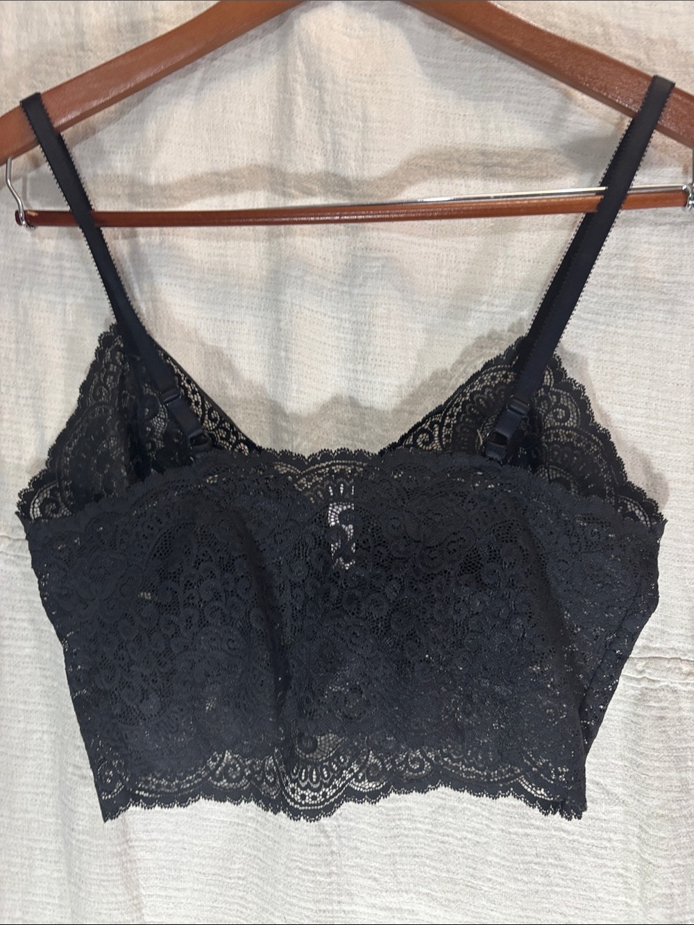 Victoria's Secret Black Lace Longline Bralette Crop - Picture 4 of 7